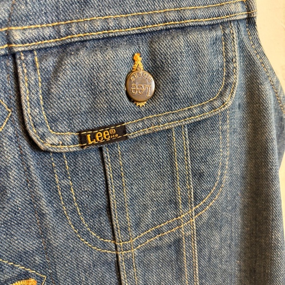 Vintage 70s Turtle Kitschy Handmade Crewel Lee Denim Jean Vest Hippie OOAK - Picture 7 of 14